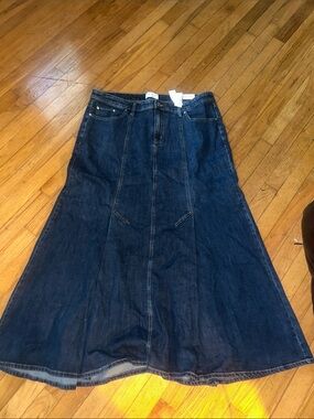 Lane Bryant Dark Blue Denim Flared Skirt